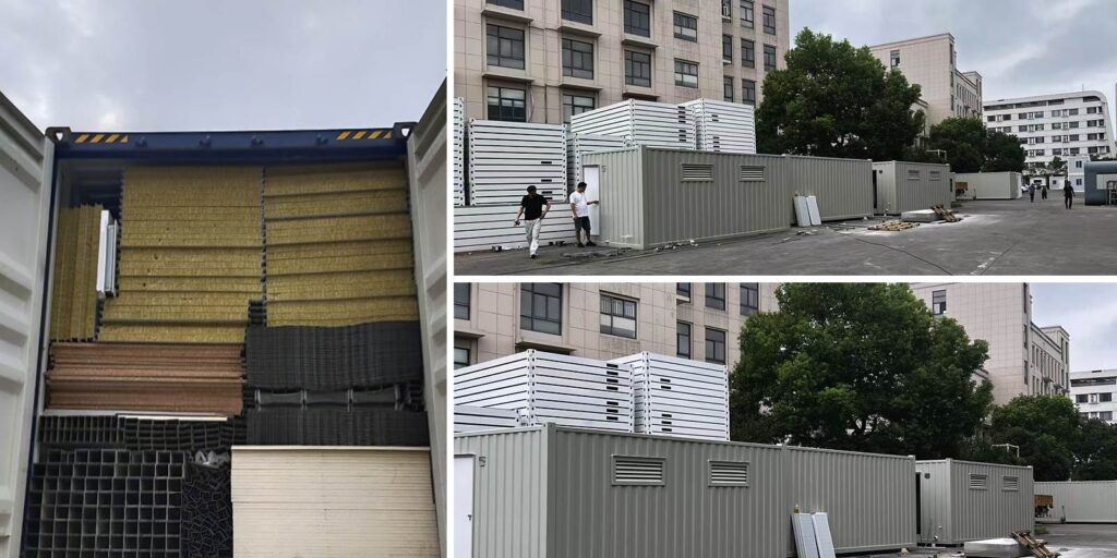 container house export shipping collage