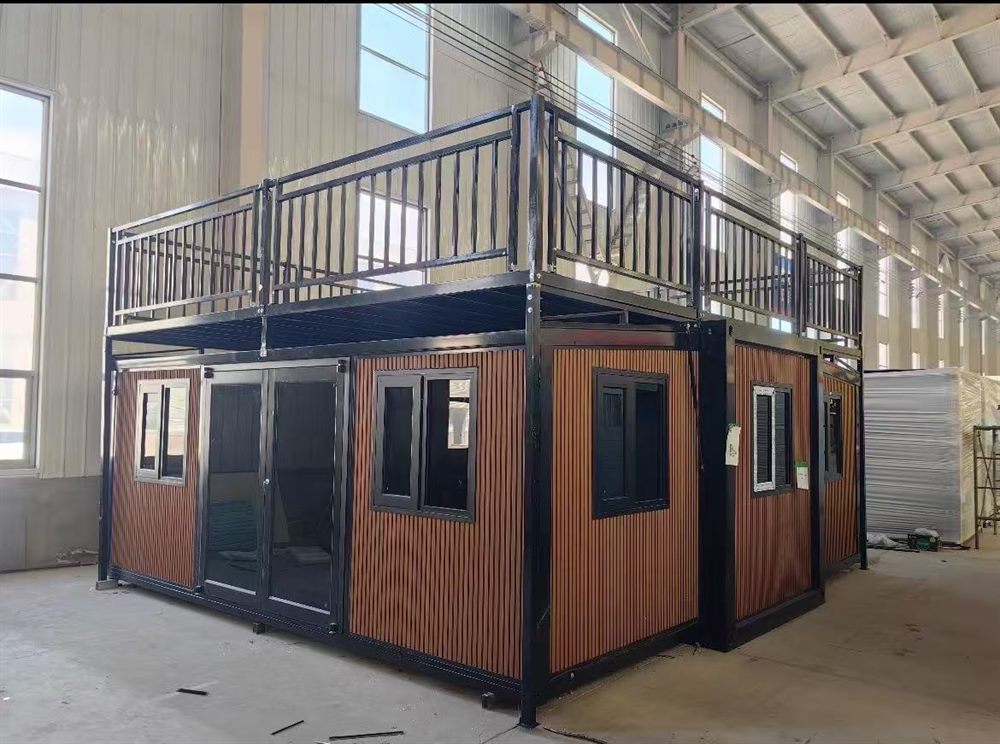 expandable container house two storey roof terrace