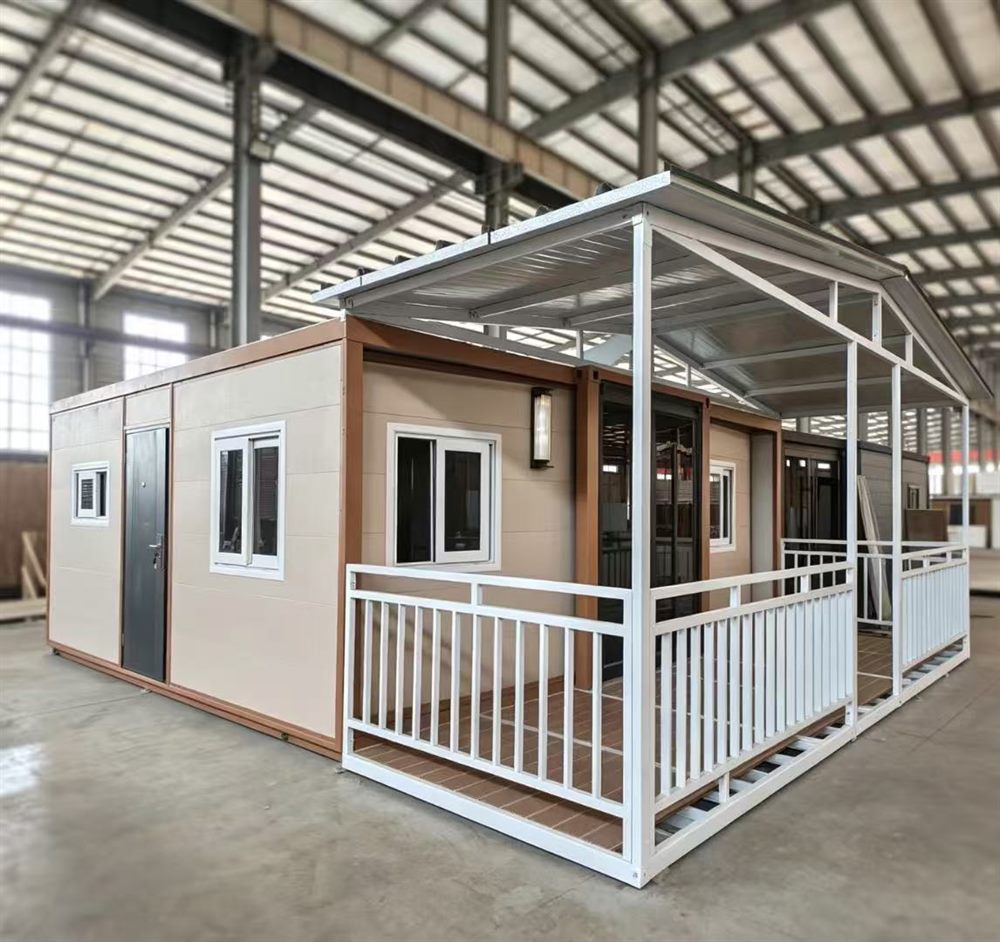 expandable container house with porch terrace