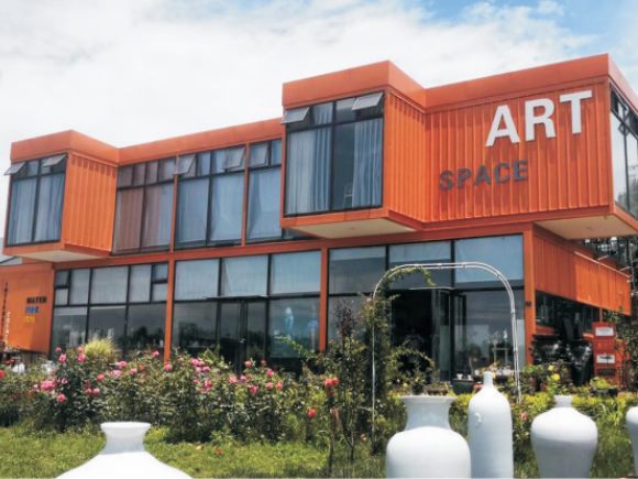 two storey container building